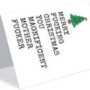 2 x Funny Christmas Card with Christmas Tree, Naughty Holiday Gift Ideas, Adult Funny Merry Xmas Card for Men Women