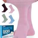 Doctor's Select Bamboo Viscose Diabetic Socks Women - 4 Pairs Crew Womens Diabetic Socks Size 6-9 
