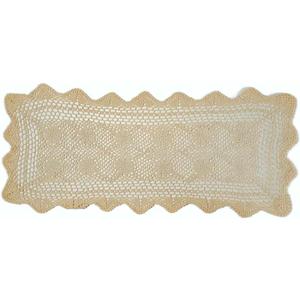 Handmade Crochet Flowers Cotton Wire Table Runners Tablecloth Sofa Towel Decorative Towel Beige (15.5*27.5inch)