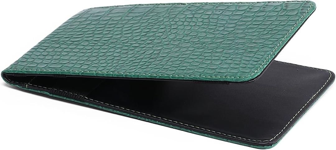 Leather Golf Scorecard Holder - Yardage Book Cover Golf Stat Tracker Sheet - Premium Golf Leather Scorecard - Golf Score Book - Large Size 7.6x4.5IN