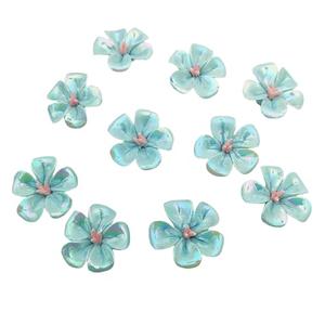 10 PCS 3D Flower Ceramic Tiles,1.6" Handmade Procelain Ceramic Flowers for Artwork,Fish Tank,Vases,Living Room, Dining Table,Office, Home Floral Decor (Single-Flowered Iridescent Blue)