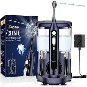 3 in 1 Rechargeable Flossing Toothbrush for Teeth/Adults,500ML Large Tank
