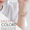 MOFREE Beaded Bracelet Compatible with Apple Watch Band 42mm/44mm/45mm/49mm/46mm Series 11/10/9/8/7/SE/6/5/4/3/2/1 Women Fashion Handmade Elastic Stretch Strap for iWatch Bands for Women Rose Gold