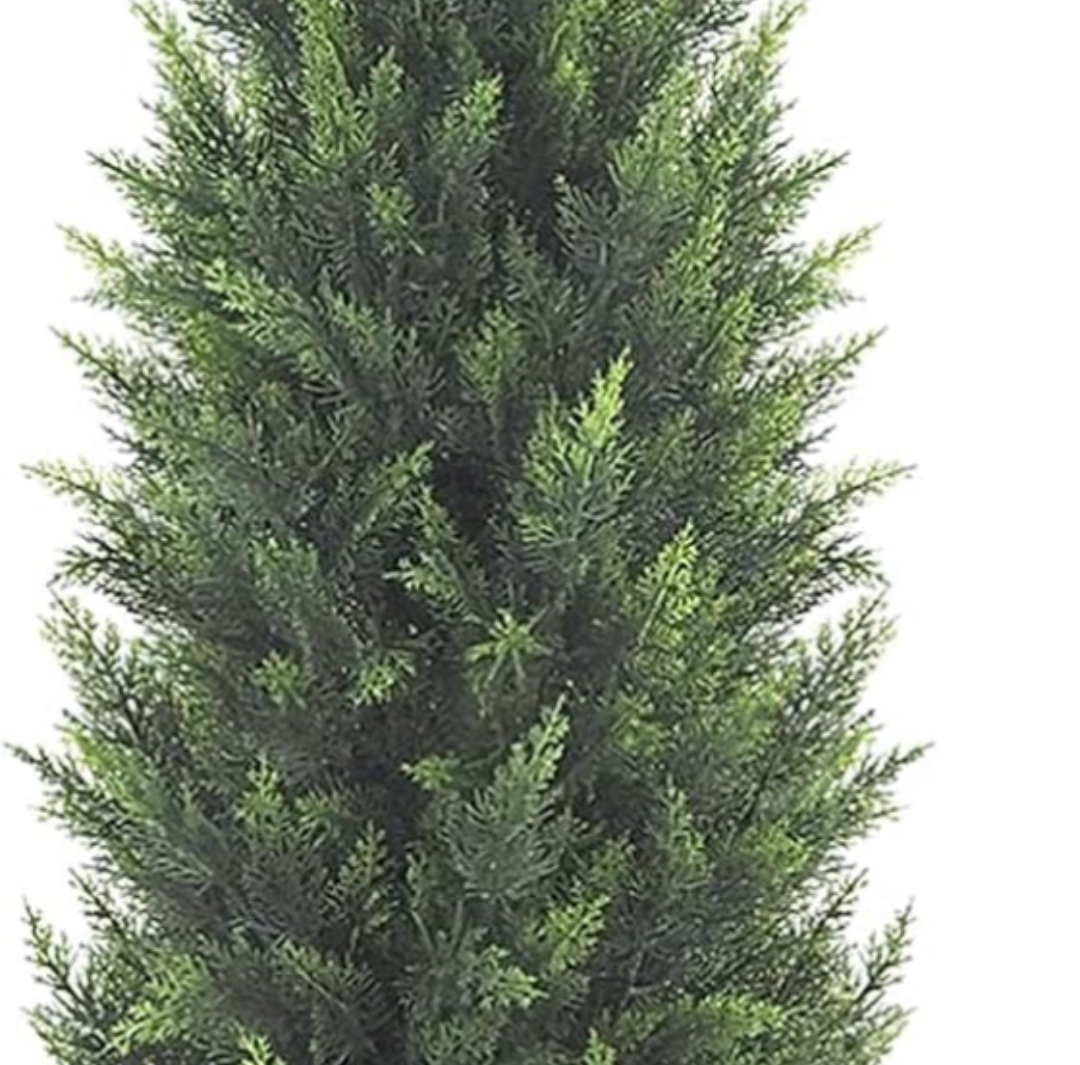 5FT Artificial Cedar Topiary Tree Lifelike Faux Cedar Pines Christmas Trees UV Rated Faux Shrubs Everygreen Plants for Front Porch Outdoor Decor