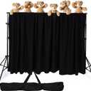 Classroom Puppet Stage, Puppet Show Theater with 2 Tripods, Cross Bar, Curtain and Carrying Bag, Portable Stage Suitable for School, Churches, and Family Shows 118 in