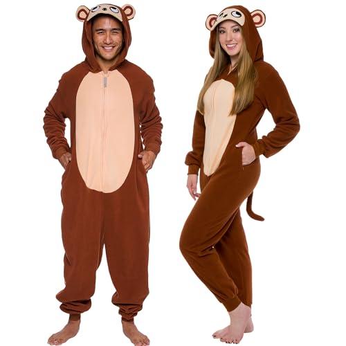 Funziez! Slim Fit Adult Onesie - Animal Halloween Costume - Plush Unisex One Piece Cosplay Suit for Women and Men, S