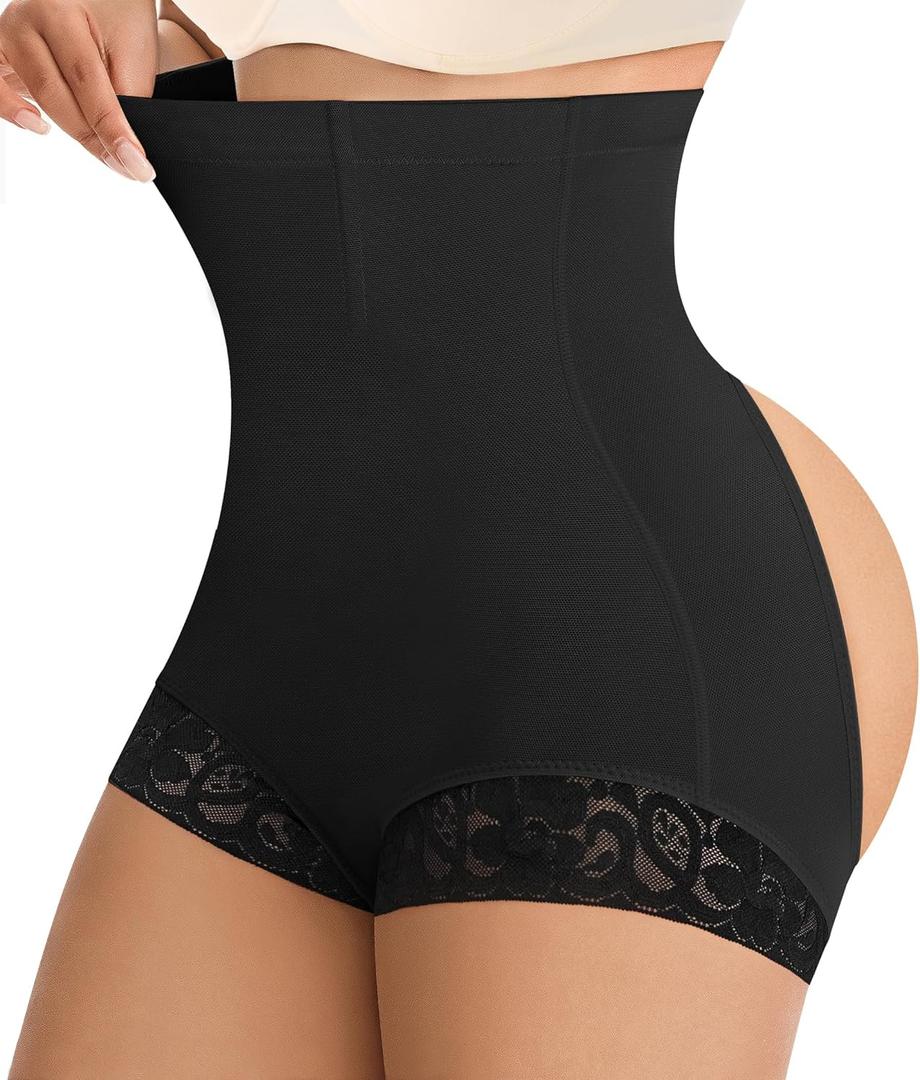 MERYOSZ Butt Lifting Shapewear Panties Tummy Control Underwear for Women High Waisted Faja Body Shaper Shorts (Large, Black)