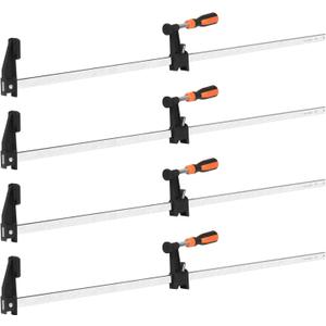 4-Pack 36 inch Bar Clamps,Long Wood Clamps Heavy Duty Force 600 Lbs Adjustable and Release Quickly,Woodworking Clamps Throat Depth 2.5 inch with Plastic Handle