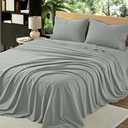 OnlySet 3Pcs Organic Linen Sheets King Size, 100% French Linen from Normandy, Breathable & Durable Earl Gray King Sheet Set with 16 Inch Deep Pocket,   2 Pillowcases