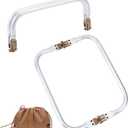 PH PandaHall 2pcs 8 inch U-Shaped Bag Handle Inner Kiss Clasp Lock Aluminum Purse Frame Handle Purse Bag Frame Tubular Frame Hardware Replacements for Makeup Bags Clutch Crafts DIY Projects