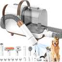 Bunfly Dog Grooming Kit & Dog Hair Vacuum, 3L Large Capacity Dust Cup,13,000KPa Powerful Suction, 99% Pet Hair Removal, 16 Grooming Tools for Dogs, Cats & More, Home Cleaning - Brown