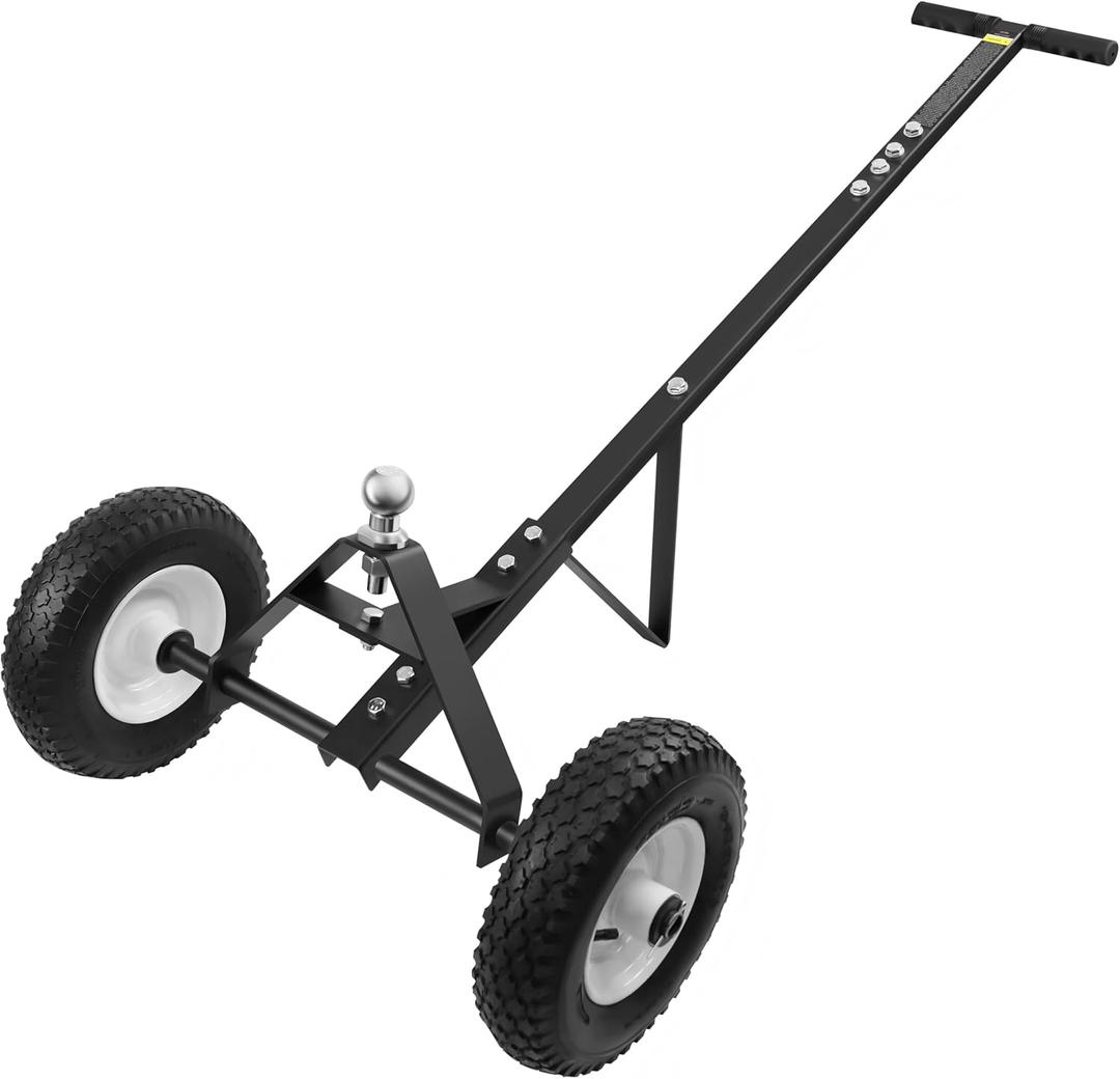 Trailer Dolly, Trailer Mover Dolly for Watercraft Small Boat Moving, 600LBS Capacity, 1-7/8 Hitch Ball with 12 Solid Tires, Black Powder Coated Steel