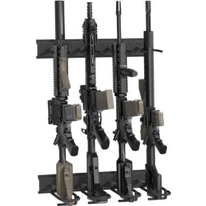 Gun Rack Wall Mount, Aluminium Alloy Gun Racks for Wall, Adjustable 4 Slot Indoor Gun Racks Securely Hold Shotguns Rifles Rack
