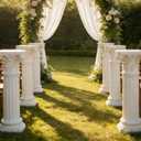 Tall White Roman Columns and Pillars for Wedding Ceremony Porch Columns | Decorative Greek Columns for Indoor Outdoor Garden Pedestals and Columns Flower Pillars Home Decor Wedding Decoration Outside