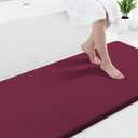 Smiry Memory Foam Bath Mat 44x24, Extra Soft and Absorbent Bathroom Mats, Non Slip Washable Carpet for Floor, Shower and Tub, Burgundy