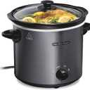 Hamilton Beach 4-Quart Slow Cooker with 3 Cooking Settings, Dishwasher-Safe Stoneware Crock & Glass Lid, Brushed Gray(33240)