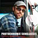 Myiaur Polarized Photochromic Z87 Sunglasses for Men, Day and Night Safety Sun Glasses UV 400 Protection (A3 Silver Frame Photochromic Grey Lens)