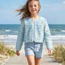 Girls 3D Flower Mesh Bolero Shrug Lightweight Sheer Cardigan for Party, Photos & Special Moments 8Y