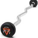 Rubber Coated Fixed Barbell, Pre-Loaded Weights EZ Curl Solid Steel Barbells, Weighted Bar for Weightlifting Exercise, Bodybuilding, Strength Training, Squat Rack & Bench Press (10LB)