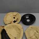 GE Black Stove Drip Pans, 10% Energy Save by Enamel Spraying Prevent Bending and Rust - Include 2 6'' Burner Drip Pans and 2 8'' Drip Bowl