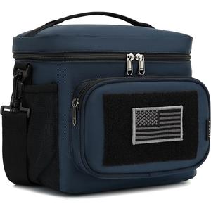 FlowFly Lunch Bag, Insulated Cooler, Thermal Lunch Box Tote with MOLLE/PALS Webbing, Adjustable Padded Shoulder Strap, for Tactical Men Women Adults and Boys Girls Kids (Cyan, Large)