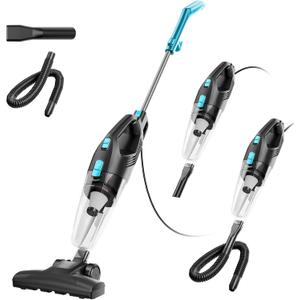 Corded Stick Vacuum Cleaner - Lightweight, Powerful Suction with 450W Motor, 3-in-1 16.4Ft Cord Vacuum Cleaners for Home, Hard Floor, Carpet, Pet Hair Light Blue