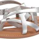 Amazon Essentials womens Casual Strappy Sandal (10, Silver)