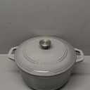 Mueller 6 Quart Enameled Cast Iron Dutch Oven, Heavy-Duty Casserole and Braiser Pan with Lid and Knob, Safe for All Cooktops (Gray)