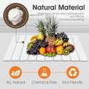 Large Stone Drying Mat for Kitchen Counter - 24"x16" Dirt-Resistant Quick Drying Fast Absorbent Non-Slip Diatomite Mat, Natural Diatomaceous Earth Dish Drying Pad for Dish Rack (White