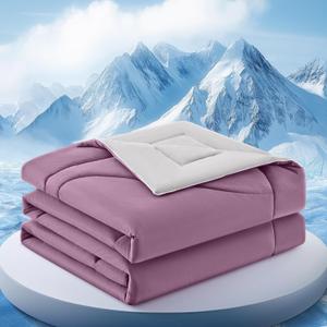 Cooling Comforter Queen Size for Hot Sleepers，108″x90″, Muted Pink, King / Cali King