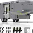 Umbrauto 5th Wheel RV Cover Fits 37ft-40ft Motorhome, Upgraded 7 Layers Top Anti-UV Waterproof Breathable Camper Covers Travel Trailer Motorhome with Extra Windproof Straps