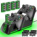 4-in-1 Charger for Xbox Series/One X|S Controllers, with 4× 5520mWh Rechargeable Battery Packs,Charges Dual Remotes & Batteries Simultaneously,Upgraded Quad Charging Dock Station for Xbox Gamer Gift