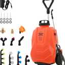 Battery Powered Backpack Sprayer 4.2 Gallon,Adjustable Wheeled Cart, 0-94 PSI,6 Hours Long Battery Life,12V 8Ah Battery,Backpack Sprayer with 10 Nozzles for Weeding, Spraying, Cleaning