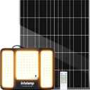 intelamp Solar Lights Outdoor Dusk to Dawn, 3 Color Modes,16.4ft Cable, 196 Led