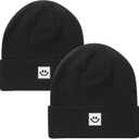 Knit Beanie Hat for Men/Women 2Pack (One Size)