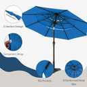 10ft 3 Tier Patio Umbrella, Outdoor Market Table Umbrella with UPF 50+ Vented Canopy, 8 Sturdy Ribs, Easy Push Button Tilt and Crank, Windproof for Deck, Pool, Backyard and Garden