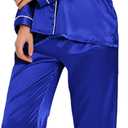 codcm Womens Muslin Pajama Set Cotton Gauze Loungewear 3 Piece Long Sleeve Button Down Sleepwear Ruffle Pj Set(Blue, Size 140)