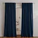 Blue Blackout Velvet Curtains 84 inch for Living Room - Block Light Thermal Insulated Velour Rod Pocket Drapes for Bedroom and Living Room, Set of 2 Panels