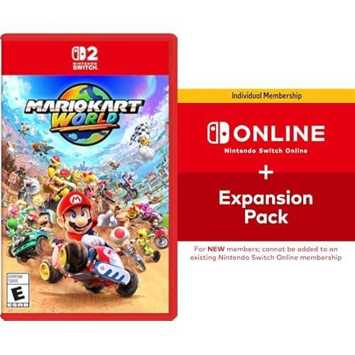 Mario Kart World + Nintendo Switch Online Expansion Pack 12-Month Individual Membership Digital Bundle