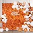 36 PCS Orange Shimmer Wall Backdrop, Laser Square Sequin Photo Backdrops Panel, Glitter Wall Background for Birthdays, Weddings, Halloween, Engagements, Disco Bachelorette Party Decoration (6FTx6FT)