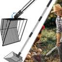 Chicken Poop Scooper with Adjustable Angle, Lightweight Chicken Coop Sifter Shovel, Stainless Chicken Coop Scoop for Sand, 41 Inch Long, Litter Scoop for Easy Cleaning