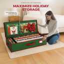 Christmas Wrapping Paper Organizer Storage, with Straps & Pockets, Gift Wrap Organizer Bag for Christmas Decorations, Fits Upto 24 Rolls, Underbed Storage for Holiday Decoration, (Green)