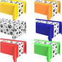Oudain 6 Pcs Paw Print Plastic Tablecloths Disposable Rectangle Bone Sign Large Table Covers for Dog Theme Birthday Party Decorations Boy Girl Puppy Pet Dog Cat Party, 54x108 Inch (Colorful)