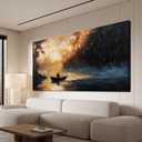 Canvas Wall Art Decor Art Work for Wall Decor Black and White Wall Art Decor Foggy Forest Wall Art Large Landscape Wall Art for Living Room Art Work for Home Ofiice Bedroo Wall Decor 29 "x 58"