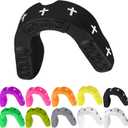 Yungyan 10 Pcs Mouth Guard for Sports Cross Printed Football Mouth Guards Bulk Youth Silicone Teeth for Football Basketball Daily Oral Protection Hockey Accessories (Multicolor)