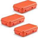 Geelin 3 Pack Waterproof Dry Box Small Storage Water Resistant Containers Dry Box Protective Case for Kayaking, Boating, Drifting(Orange)