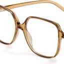 miyya Blue Light Blocking Glasses for Women, Blue Light Glasses for Women Oversized Fashion Glasses (Transparent Brown)