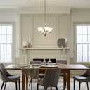 Kichler Dover 4-Light Mini Chandelier in Brushed Nickel with Satin Etched Seeded Glass, Traditional Lighting Fixture for Dining Room or Entryway, 2019NI
