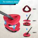 Spin Mop Head Replacement Base, Mop Handle Compatible EasyWring - Include 4-Section 30-59in Handle, 1 Cover and 1 Scrubber