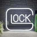 Lock Neon Signs for Wall Decor,Dimmable Game Neon Light for Gamer,Usb Powered Gaming Lights for Man Cave Bedroom Game Room Bar Birthday Gifts (9.8 x 11.8in)